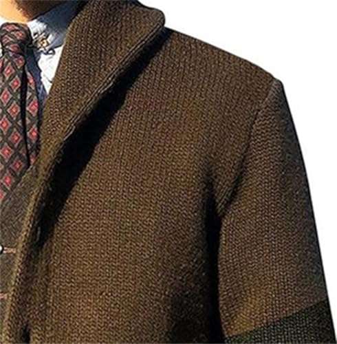 Mens Shawl Collar Cardigan Sweater Knitted Button Down Sweaters Winter Chunky Knitwear Overcoat2