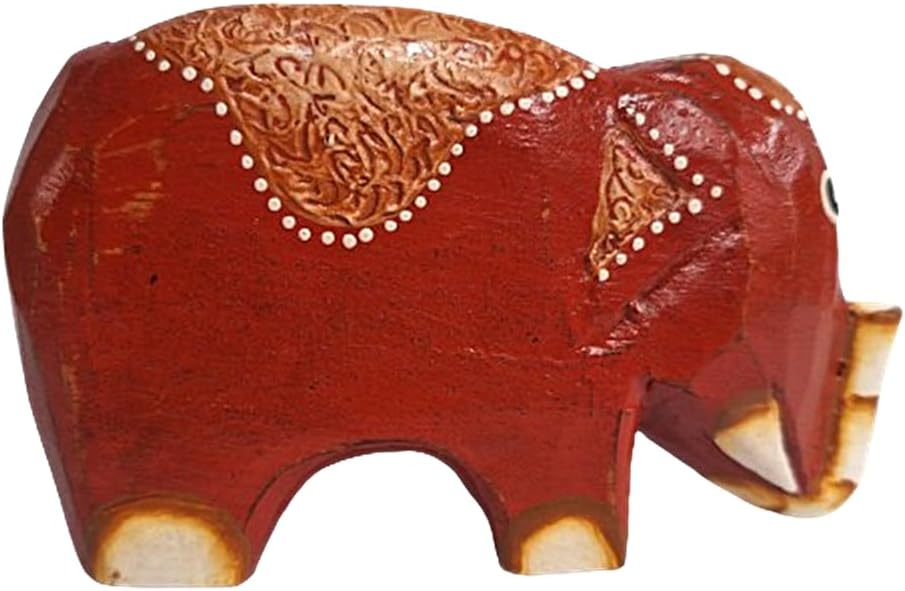 Thai Handcraft Vintage Wood Perpetual Desk Block Calendar, Red Elephant Pattern Home Office Decor, Teacher, Classroom, Reusable Yearly image 4