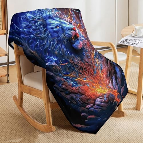 Couverture en lion flannel haut de gamme grand plaid lit et canapé