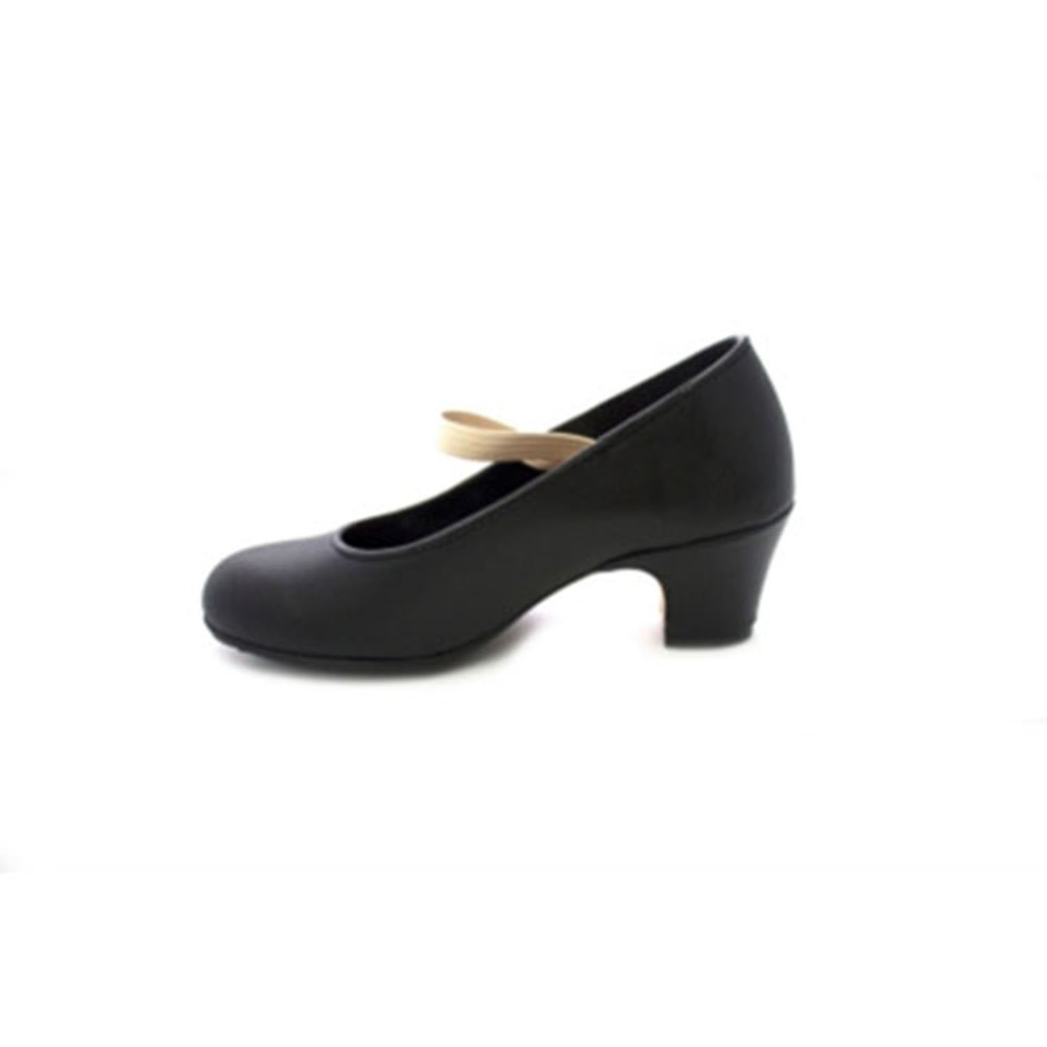 Made in Spain Zapato Baile Flamenco Puntera y tacón de Metal sujección con Goma Danka en Negro T1560