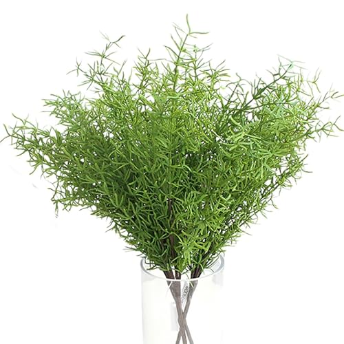 Lovmeety 3Bundles Artificial Rosemary Stems Fake Greenery Plants Bushes Shrubs Green Faux Rosemary Branches Spring Plants for for Farmhouse Garden Porch Patio Indoor Outdoor Home Decor