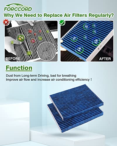 Image of 2-Pack Cabin Air Filters for C-Max Escape Focus Transit Connect MKC | Replace#CP920 CF11920, Cabin Filter Automotive Replacement Passenger Compartment Air Filters Car Accessories
