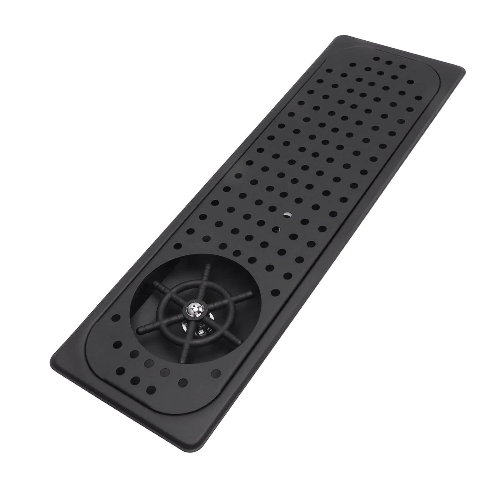 Countertop Glass Rinser, 304 Stainless Steel Glass Rinser Cup Washer Bar Sink with Glass Rinser Tray Hose for Bar Coffee Shop (Black B)