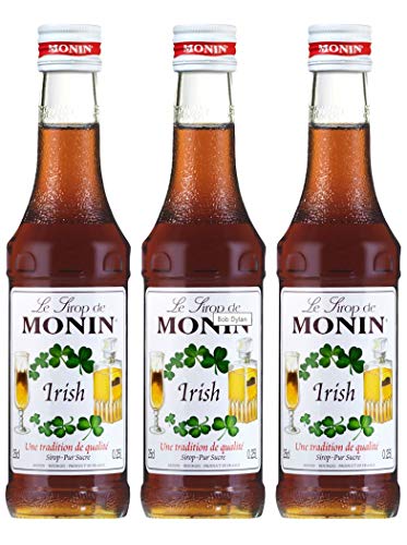3 x Monin jarabe de crema irlandesa, botella de 25 -para cócteles, café o cocinar