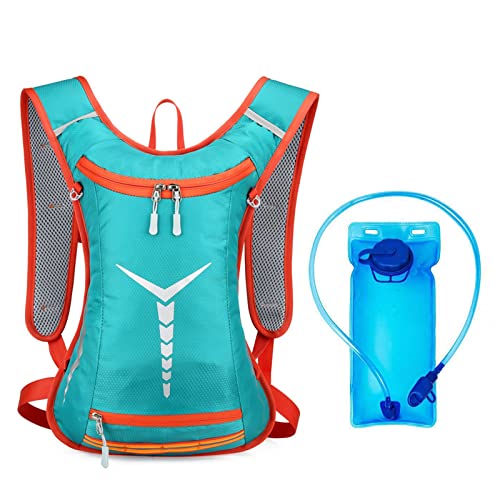 Sac À Dos De Vélo en Plein Air, pour La Course, Le Cyclisme, La Randonnée, l'escalade, Le Ski, La Chasse, Le Sac À Dos d'eau avec Système D'hydratation,Bleu (Color : Blue, Size : 30x40x8cm) Cover