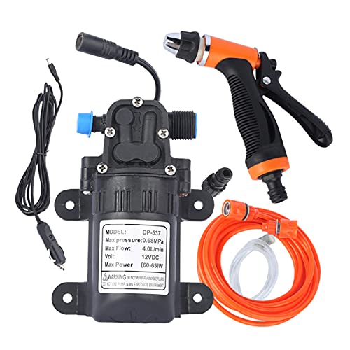 Image of 12V High Pressure Car Washing Machine Kit with Electric Pump 2-Mode Washer Power Cable Hoses for Car Cleaning Watering Garden Outdoor Use