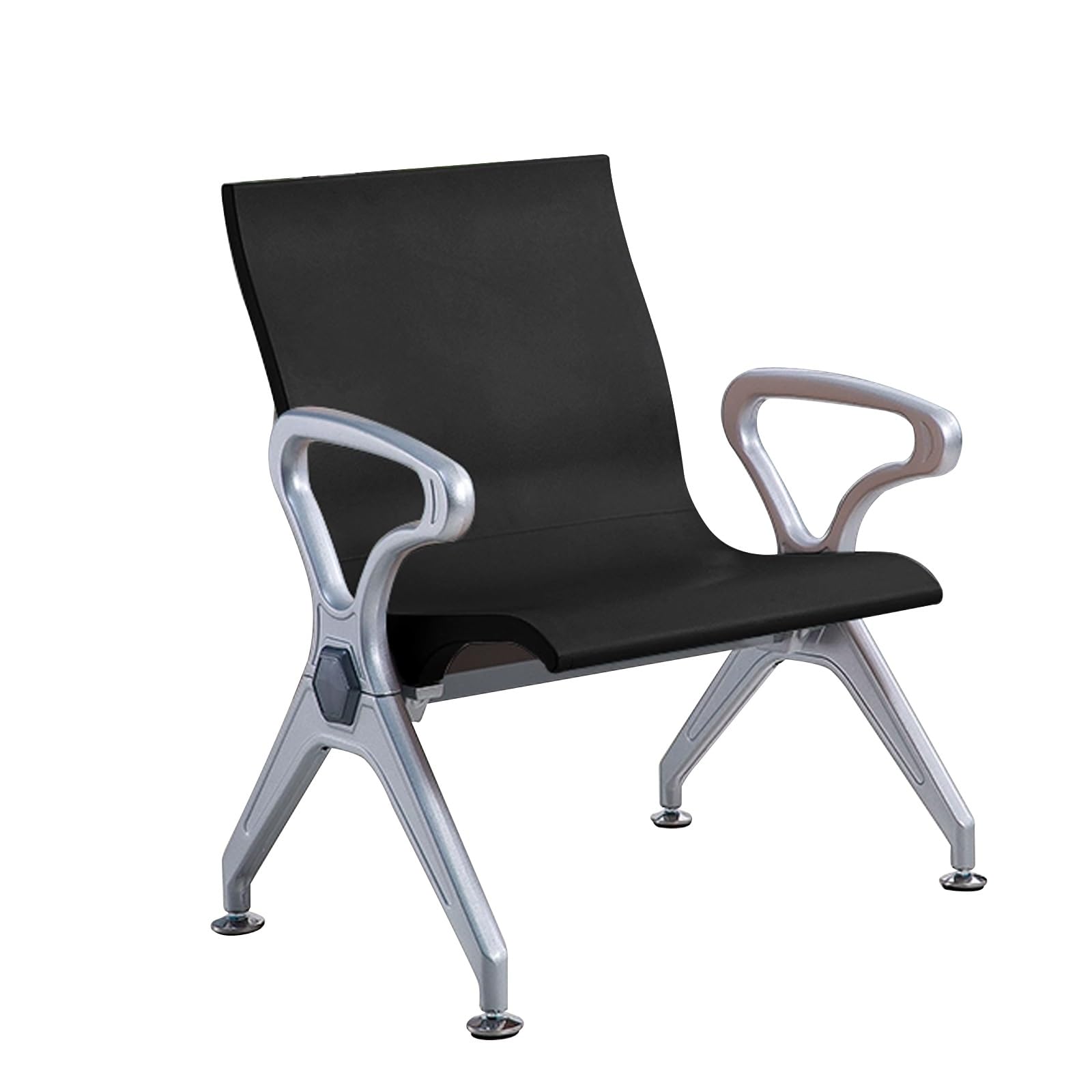 SaryEdge Pink Room Chairs Office Reception Seating with Backrest & Armrests PU Cushion Easy Assembly Ideal for Hospital Airport Bank & Lobby Furniture,Black,Black