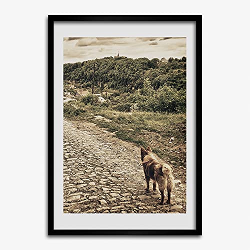 Tableau Peinture Deux chiens sur la colline Tulup pour décoration de salon