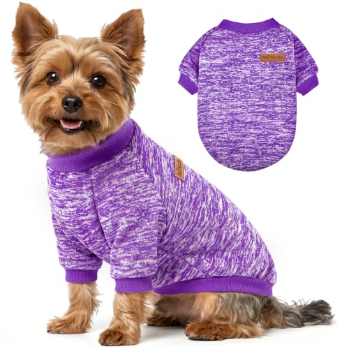 Image of 1 Pack Dog Sweaters for Small Dogs Girl Boy Winter Fleece Clothes Warm Soft Dog Sweatshirt Outfit for Dogs Cats Pet Apparel