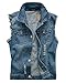 Produktbild AnyuA Herren Casual Jacke, Ärmellose, Denim Weste Top, Vintage Jeans-Jacke Slim-Fit Blau 3XL