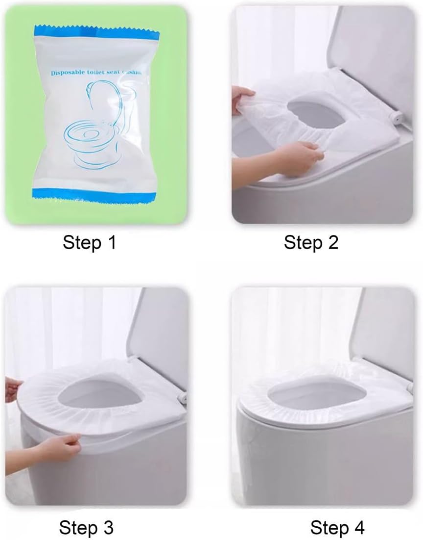 Disposable Toilet Seat Covers, Portable Travel Toilet Seat Mats Pads Non-Woven Fabric 30PCS~100PCS Each individually packaged Essentials for most toilet shapes (100PCS)