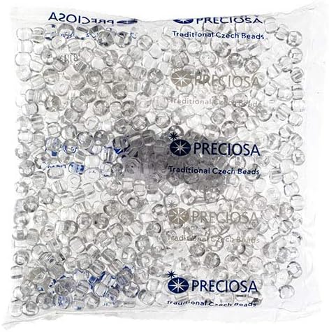 John Bead Czech Glass Seed Beads 32/0 (8mm) Transparent Crystal Square Hole 250Grams Beads for DIY Arts Crafts Jewelry Bracelets Necklaces Earrings Making