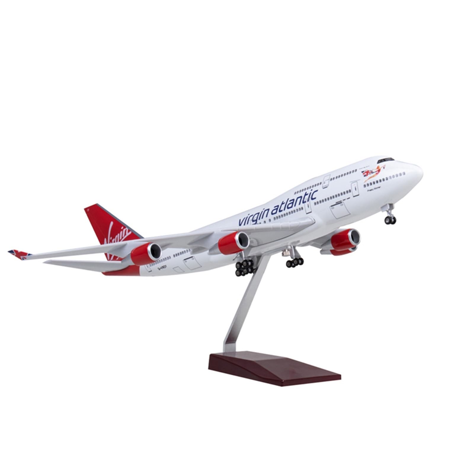 Repliki modeli samolotów 1/150 symulacja cywilnego samolotu pasażerskiego 47 cm dla Virgin Atlantic B747-400 repliki modeli samolotów z kołami miniaturowy model samolotu (ze światłem)