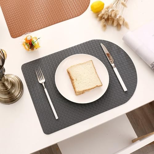 Sets de table gris foncé anti-rayures 30x43 cm structure tissée protectrice