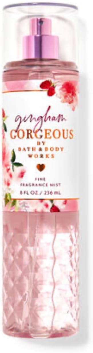 Bath & Body Works - 3 Piece Bundle - Spray - Body Cream - Shower Gel - Full Size and Gift Bag HELLO GORGEOUS (Gingham Gorgeous)