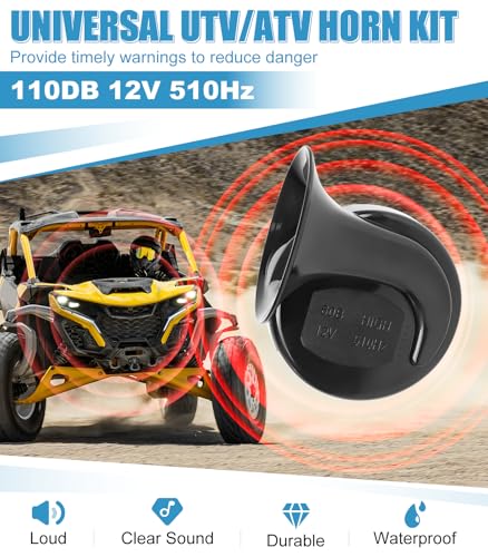 Image of SXS ATV UTV Turn Signal Assembly Kit with Horn & Rocker Switch Wiring Harness Kit, Pre-Wired, Plug and Play, Universal Blinker Street Legal Kit Fit for Polaris Can-Am Kawasaki Golf Cart CFMOTO