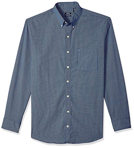 IZOD mens Big and Tall Long Sleeve Stretch Performance Check Button Down Shirt, Estate Blue Rp, 4X-Large Tall US