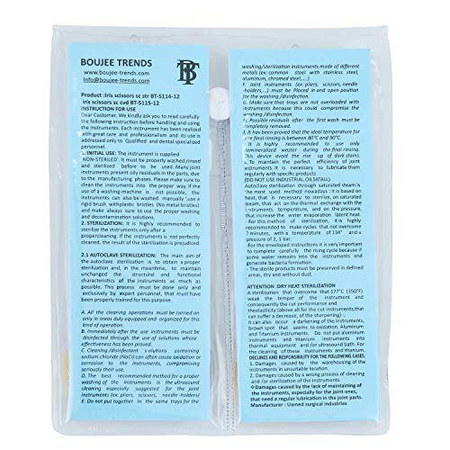 Boujee Iris Scissor, Gum Scissors, Suture Scissors Eye/Dental Scissors Supercut One Blade Serrated Two Pieces Stainless Steal Iris Scissors, Straight & Curved #TOP4