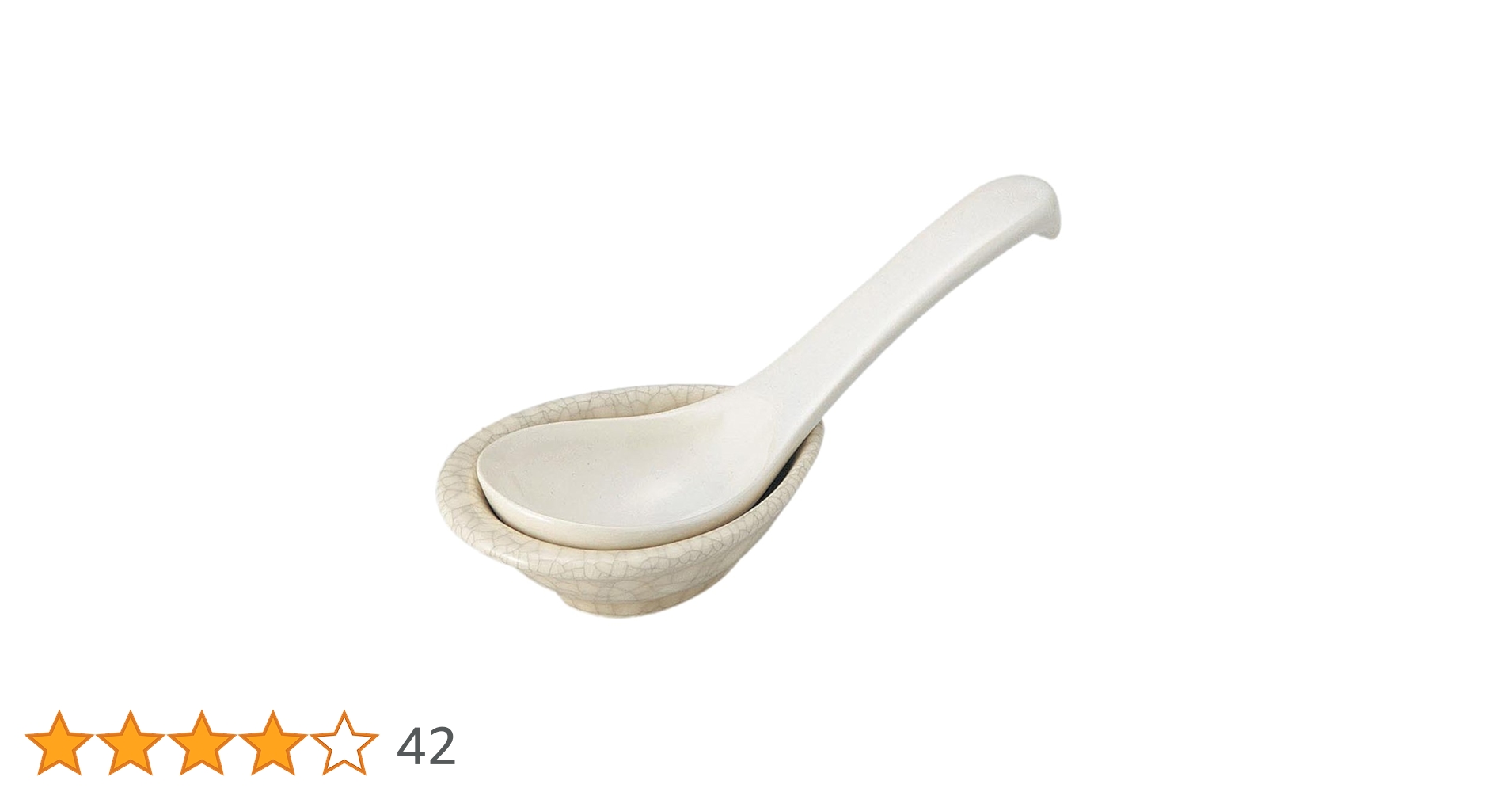 Amazon｜萬古焼 銀峯 貫入 レンゲ 陶器 スプーン (小) 台付 長さ約15cm