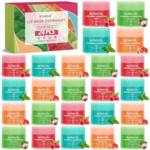24-Pack Lip Sleeping Mask Set with Vitamin C & Coconut Oil
