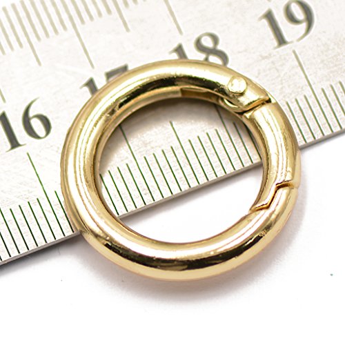 gazechimp 12 Peças Ouro Prata Redonda Snap Ganchos Primavera Anel Chave Mosquetão Acampamento Snap
