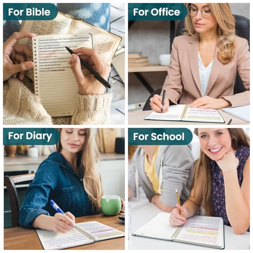 Image of Taja Lined Spiral Journal Notebook for Women & Men, 140 Pages, College Ruled Hardcover Notebook for Work & Note Taking, Journals for Writing, A5(5.7 inch x 7.9 inch) - Pine Emerald