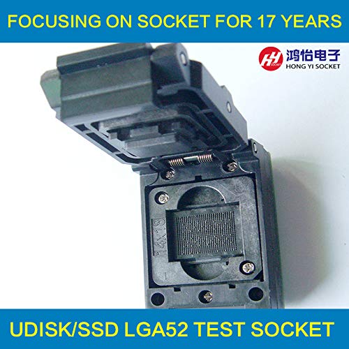 Gimax LGA52 TO DIP48 IC Test Socket With Board Burn in Socket Size 14x18mm Flash Programmer Adapter Cleamshell Programming Socket - (Color: 12x18mm)