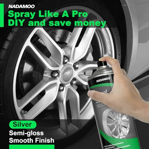 Image of NADAMOO Silver Spray Paint for Wheels, Semi-Gloss