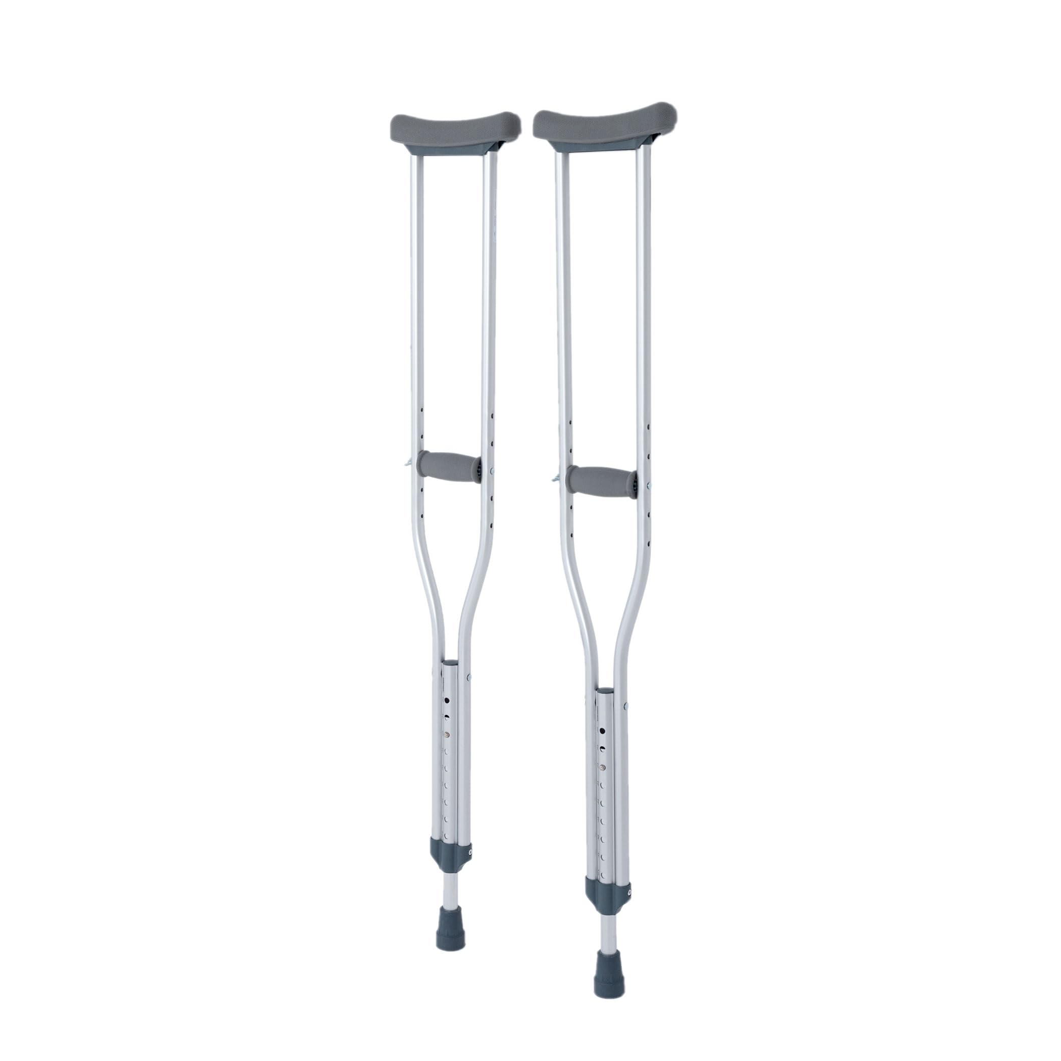 Muletas Axilares Anatómicas – Pack de 2 Unidades - Talla M (113–133 cm) - Aluminio Resistente, Regulables en Altura con Almohadilla Axilar de Caucho