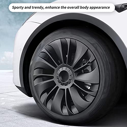 HubCaps Wheel Covers 19 Inch, 4PCS Hub, Matte Black Wheel Cover HubCaps Replacement for Model Y 2020-2023 by Zunate - Image 3