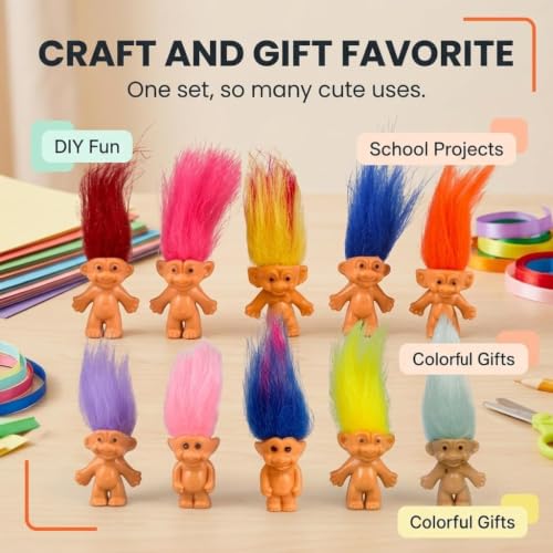 20 muñecos mini troll de PVC, 3 cm, set de 20 piezas miniatura 3