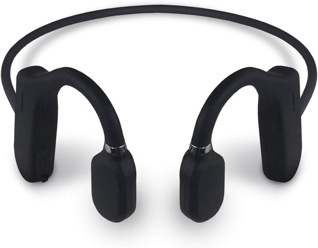 EnPower Air Conduction Bluetooth 5.0 connectivity Open-Ear Headphone for Outdoor, Work-from-Home, and Office with IPX5 Water Resistance (Black) [EPAC2BLK]