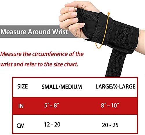 NuCamper Wrist Brace Carpal Tunnel Right Left Hand for Men Women, Night Wrist Sleep Supports Splints Arm Stabilizer with Compression Sleeve Adjustable Straps,for Tendonitis Arthritis Pain Relief… (Small/Medium(pack of 1), Left Hand-Pink) - 4