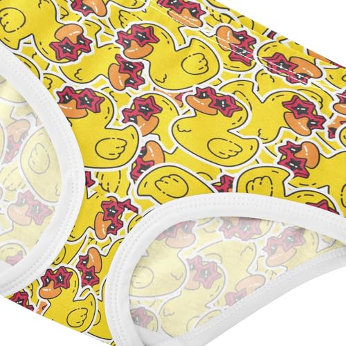 Little Girls' Soft Cotton Underwear Kids Breathable Comfort Rubber Duck Panties Briefs Toddler4