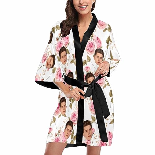 M YESCUSTOM Custom Robes for Women Personalized Face Robes Lightweight Nightwear Customized Bathrobes Sleeping Short Robe2