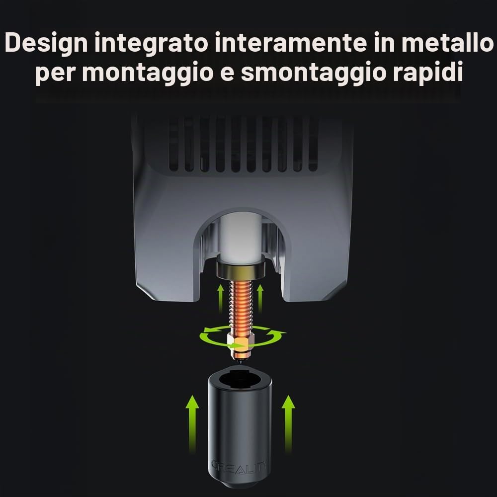 Creality Linx K2P - Kit di ugelli a cambio rapido integrato, 4 pezzi, smontaggio e montaggio rapido, materiale migliorato, diversi diametri, adatto per K2 PLUS