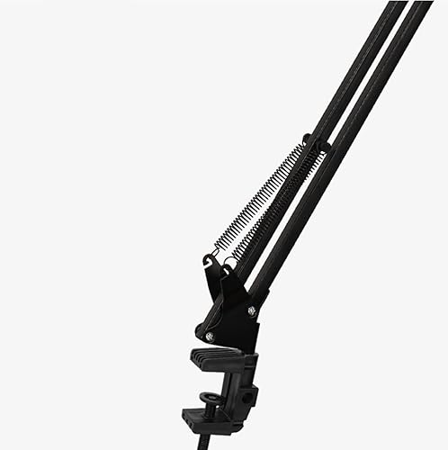 Miniatura 6 de Lámpara de escritorio con brazo oscilante con abrazadera, lámpara de lectura de metal ajustable para oficina en casa, bombilla E27 no incluida,