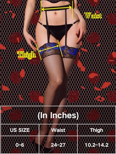 Floral Lace Top Stockings,Mock Garter Tights For Women,Sexy Thigh Highs Boudoir Date Night4