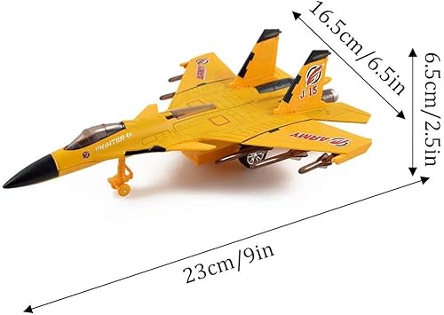 Miniatura 10 de Avión de juguete modelo aviones de aleación tire hacia atrás luchador para niños con luces intermitentes, sonido de jet real (gris)