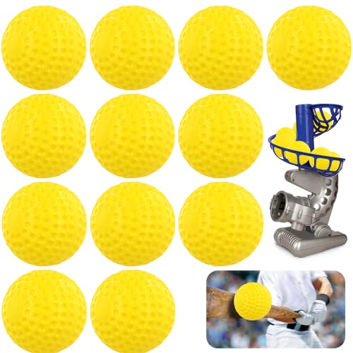 Joyibay 12Pcs Pitching Machine Baseballs, 9in Dimpled Practice Softballs, Training Baseballs for Hand-Eye Coordination, Sports Balls for Hitting and Fielding Practice