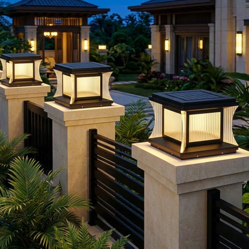 Farolas solares de aluminio para iluminar y decorar el jardín de forma moderna 6