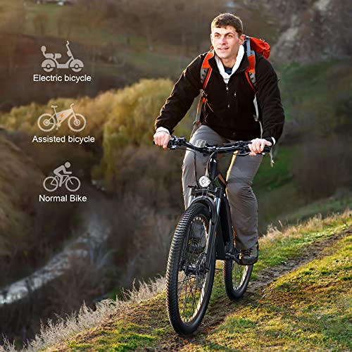 Wooken Electric Bike, Electric Bike for Adults 27.5'' E-Bikes with 500W Motor, 21.6MPH Mountain Bike with Lockable Suspension Fork, Removable Battery, Professional 21 Speed Gears Bicycle - Thumbnail 5