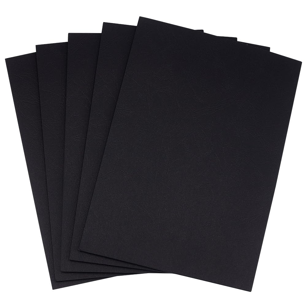 Copertine per Rilegatura A4 29.7x21cm Nere 0.3mm Carta Effetto Pelle 100 Confezione