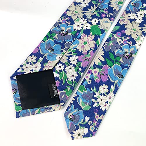 Image of Mantieqingway Floral Ties for Men Skinny Cotton Tie Flower Necktie