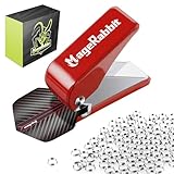 MageRabbit Dart Flight Locher mit 100 Metall-O-Ringen, Dart zubehör,Dart Werkzeuge,Flügel-Lochzange für Darts， Robuste Metall-Lochzange für präzises Stanzen von Dartflügeln,Dartstanzer (Rot)