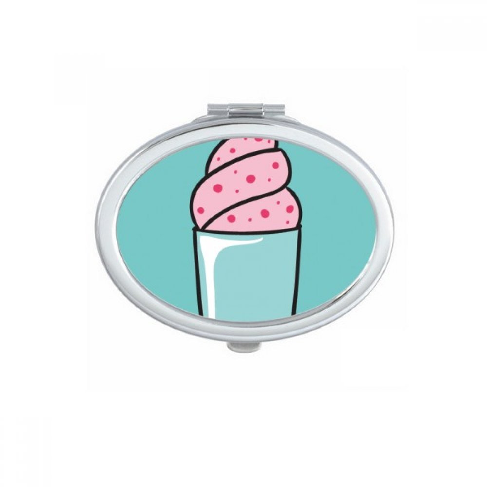 Miroir compact cadeau original mignon motif glace rose de poche