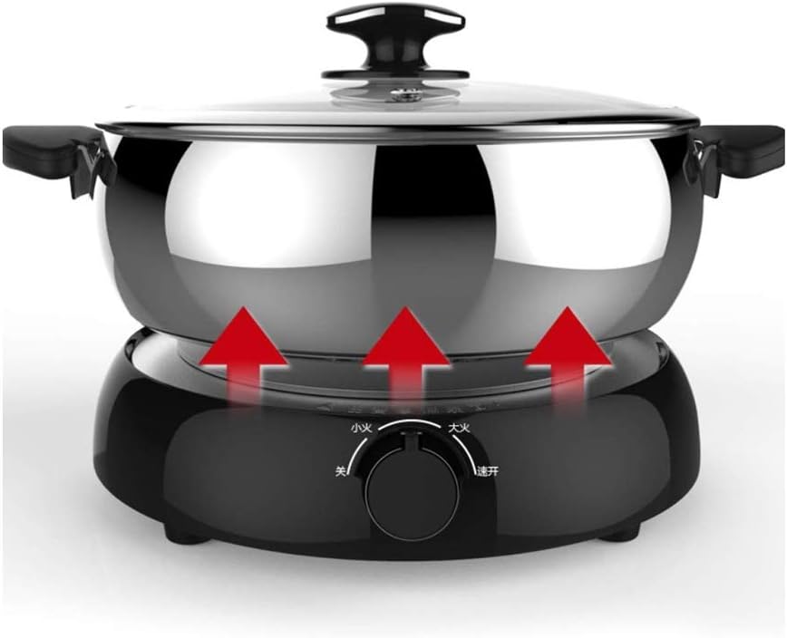 Electric Hot Pot，Hot Pot with Divider Stainless Steel for Induction Cooktop Gas Stove