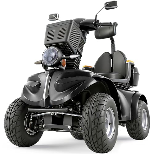 Dvsripa All Terrain Mobility Scooter,1000W Heavy Duty Mobility Scooters for Seniors & Adults,500 lbs Capacity Heavy-Duty 4 Wheel Mobility Scooter Handicap Scooters for Adults (Black)