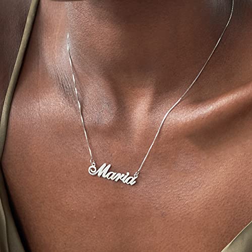 MyNameNecklace Personalized Name Necklace-Custom Nameplate Pendant Sterling Silver-Gold Plated- Solid Gold for Her - Image 5