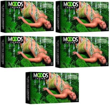 MOODS Dotted Pack of 5 (Concealed/Confidential Packaging) Condom (Set of 5, 50 Sheets)-image-42
